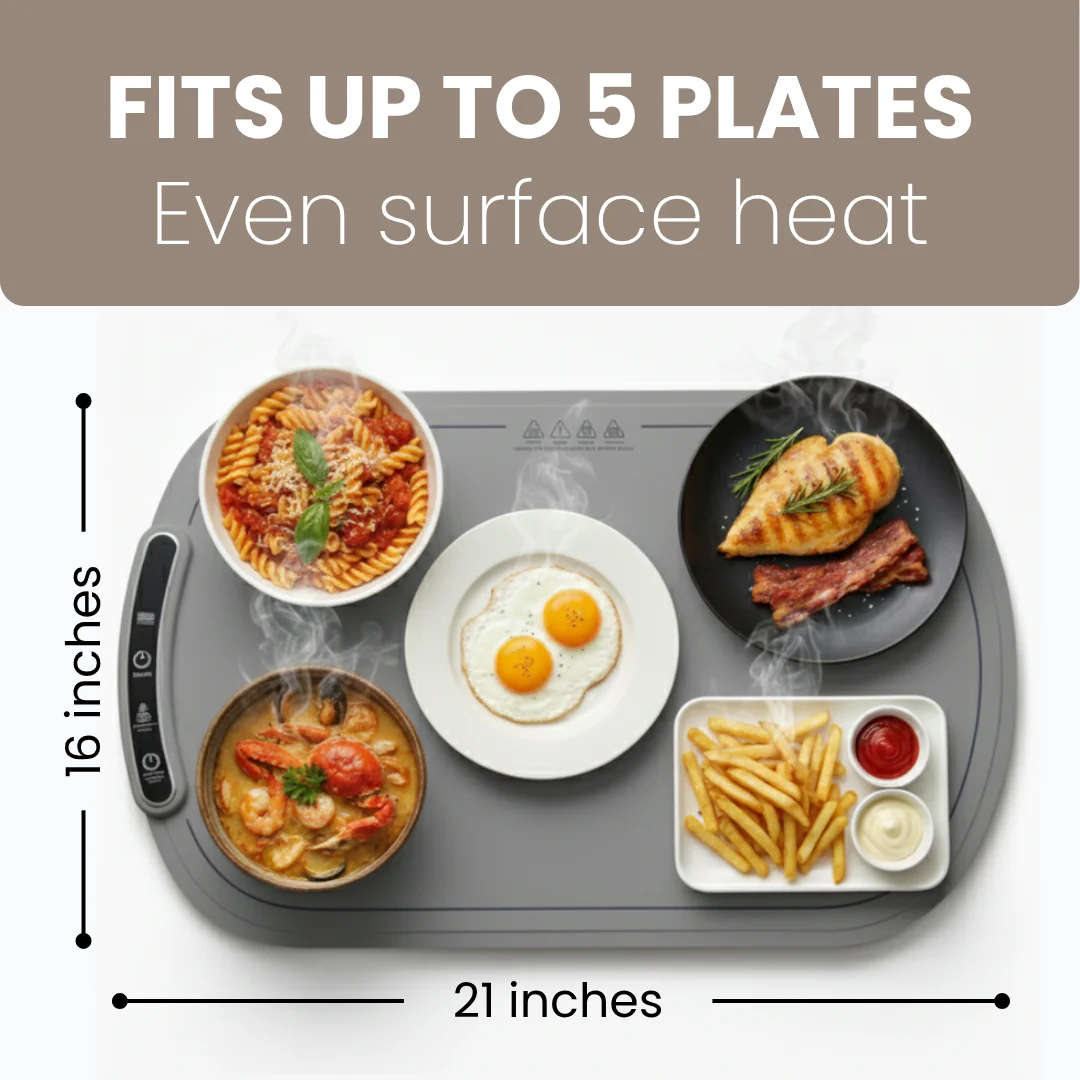 Heated Food Mat™ – No More Cold Meals